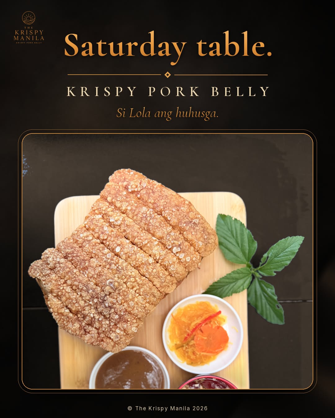 Krispy pork belly with sauces
